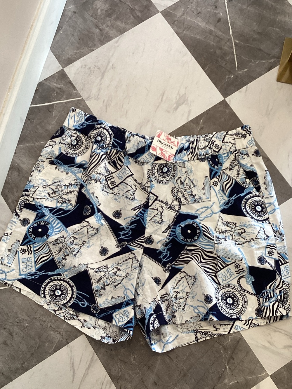 154 Women's Blue Patterned Casual Shorts